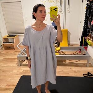 Noémiah Baby Blue Cotton Gauze Babydoll Dress | Oversized Boho